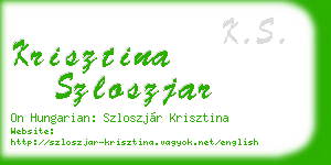 krisztina szloszjar business card